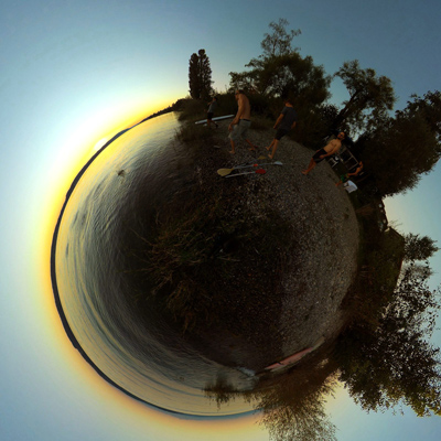 Drei Freunde am Bodensee in Überlingen, Little Planet Projektion